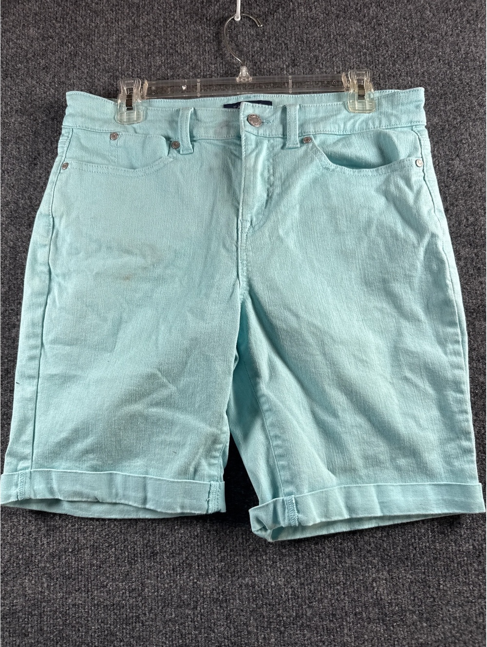 Talbots Women’s Size 8 Aqua Blue Simply Flattering Bermuda Denim Shorts